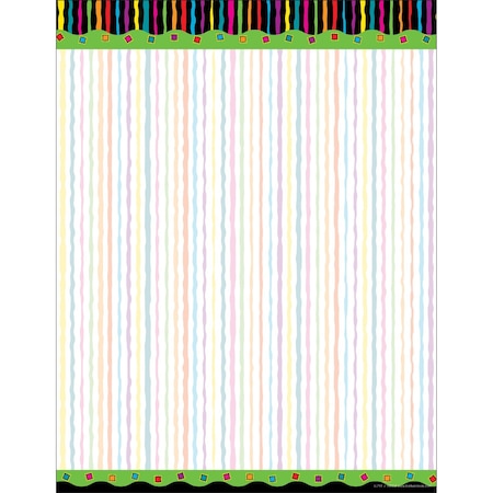 Barker Creek Neon Stripe Computer Paper, 50 sheets/Package 719